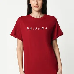 Bewakoof Official Friends Merchandise Friends Logo Typography Boyfriend T-Shirt-picture-48