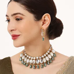 Anouk kundan Studded & Beaded Jewellery Set-image-25