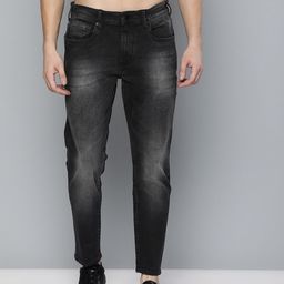 HERE&NOW Men Black Slim Tapered Fit Mid-Rise Clean Look Stretchable Jeans-picture-58