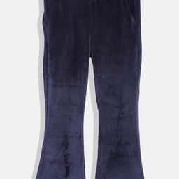 Allen Solly Junior Girls Navy Blue Solid Velvet Trousers-image-22