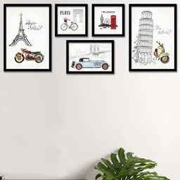 Art Street Set Of 5 Framed Paintings Wall Art-28