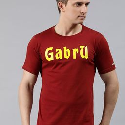 BRATMA Men Maroon Printed Round Neck T-shirt-image-41