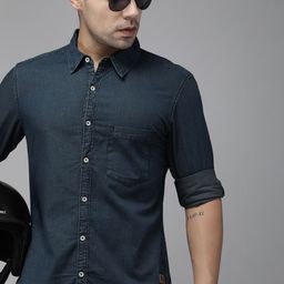 Roadster Men Blue Regular Fit Solid Casual Shirt-image-69