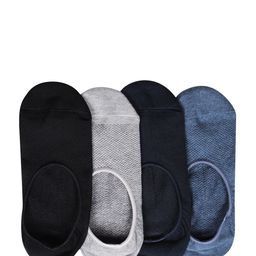Bonjour Men Pack of 4 Multicoloured Patterned Shoe Liners-11