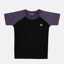 CHIMPRALA Boys Black & Purple Colourblocked T-shirt-image-57
