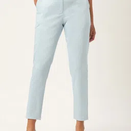 ROOTED Women Blue Cropped Regular Trousers-picture-17