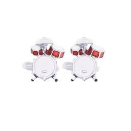 bodha Silver-Toned & Red Quirky Cufflinks-picture-12