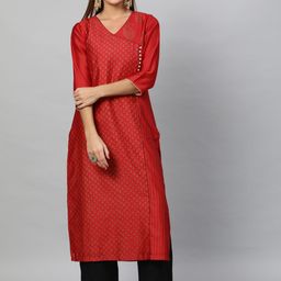 STREET 9 Women Red & Black Printed Kurta with Trousers-image-36