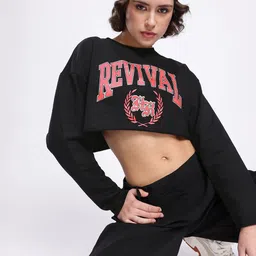 glitchez Subculture Swag Printed Cotton Terry Cropped Boxy Pullover Sweatshirt-image-98