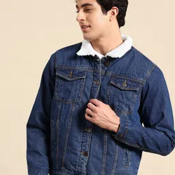 Mast & Harbour Fleece Collar Denim Jacket-picture-40
