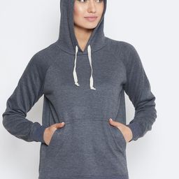 PURYS Women Grey Solid Hooded Sweatshirt-image-93
