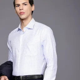 Louis Philippe Classic Fit Checked Pure Cotton Formal Shirt-image-17