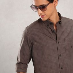Nautica Pure Cotton Slim Fit Checked Casual Shirt-picture-32