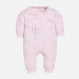 BABY GO Infants Kids Pink & Grey Printed Romper-image-4