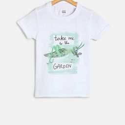 MINI KLUB Boys White Printed Round Neck T-shirt-image-92