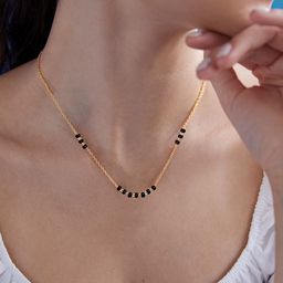 MINUTIAE Gold-Plated Beads Beaded Mangalsutra-50