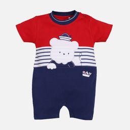 BABY GO Infants Kids Red & Blue Colourblocked Romper-30