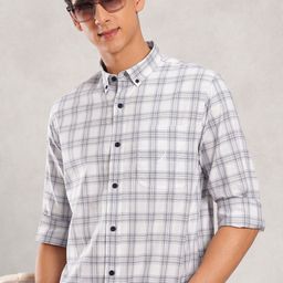 Nautica Pure Cotton Slim Fit Checked Casual Shirt-picture-43