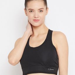 Clovia Black Solid Non-Wired Lightly Padded Workout Bra BR2158P13XXL-picture-22