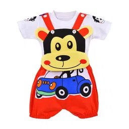 Wish Karo Boys Red & White Printed T-shirt with Dungarees-picture-11
