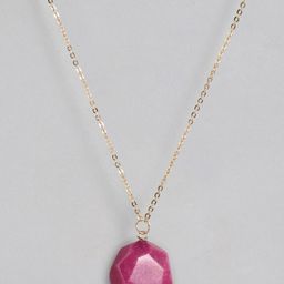 RICHEERA Rose Gold-Plated & Pink Necklace-image-27