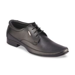 Red Chief Men Black Solid Leather Formal Derbys-image-33