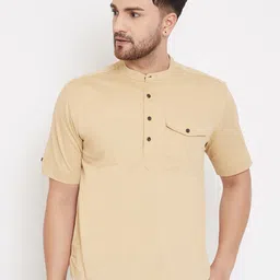 even Men Beige Solid Straight Kurta-image-87