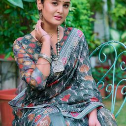 KALINI Women Ethnic Motifs Zari Kota Saree-image-56