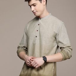 House of Pataudi Striped Ombre Jashn Kurta-picture-56
