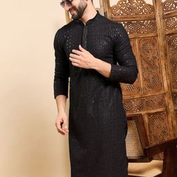 House of Pataudi Dyed Straight Kurta-image-13