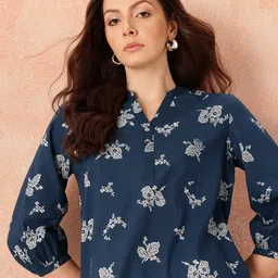 all about you Floral Print Puff Sleeves Cotton Top-picture-4
