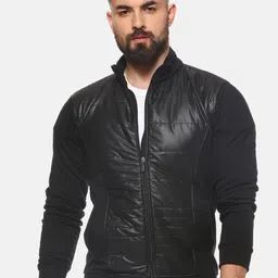 Campus Sutra Men Black Solid Padded Jacket-picture-43