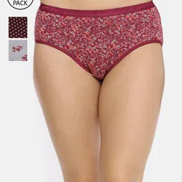 Red Rose Women Pack Of 3 Assorted Basic Briefs Sheena-image-5