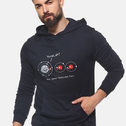 Campus Sutra Men Blue Printed Hooded Sweatshirt-picture-11