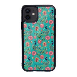 macmerise Black & Turquoise Blue Payal Singhal Anaar & Mor iPhone 12 Back Case-49