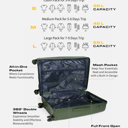 WROGN Unisex Set of 3 Hard Shell Trolley Suitcases image 4