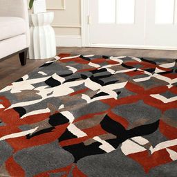 PRESTO Orange & Grey Printed Hand Tufted Woolen Carpet-41