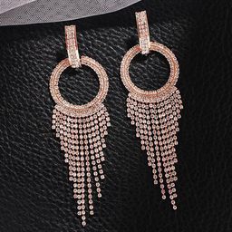 Yellow Chimes Gold-Toned Contemporary Drop Earrings-34