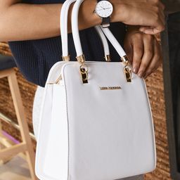 Lino Perros White Solid Handheld Bag-48