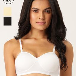 Softskin White & Black Solid Non-Wired Lightly Padded T-shirt Bra-picture-44