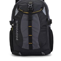 Provogue Unisex Black & Grey Colourblocked Backpack with Reflective Strip-15