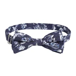 Bruun & Stengade Navy Blue & White Printed Bow Tie-image-50