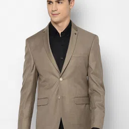 Allen Solly Men Beige Solid Slim-Fit Formal Blazer-picture-28