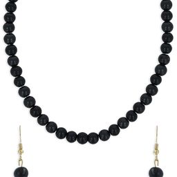 AKSHARA Gold-Plated Black Beaded Handcrafted Jewellery Set-image-52