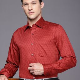 Louis Philippe Pure Cotton Ethnic Printed Classic Fit Formal Shirt-image-13