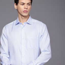 Louis Philippe Pure Cotton Self-Design Striped Classic Fit Formal Shirt-image-46