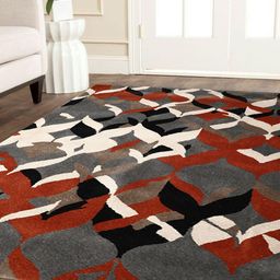 PRESTO Orange & Grey Printed Hand Tufted Woolen Carpet-36