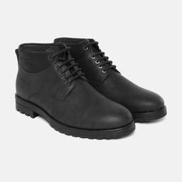 Roadster Men Black Solid Mid-Top Flat Boots-image-36