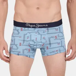 Pepe Jeans Men Blue Printed Cotton Trunk CLT05-HERITAGE BLUE AOP-S-picture-49