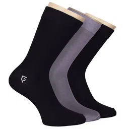 FOOTPRINTS Men Pack Of 3 Self Design Organic Cotton Anti Bacterial Calf Length Socks-35